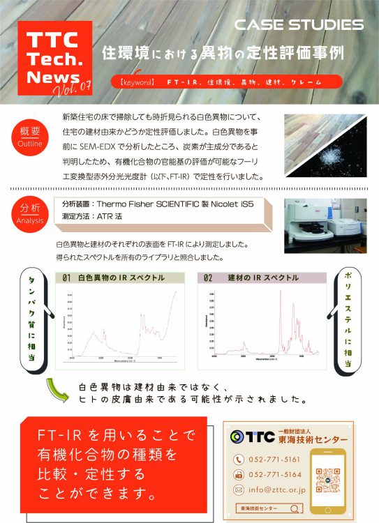 【パンフレット】住環境における異物の定性評価【測定事例】