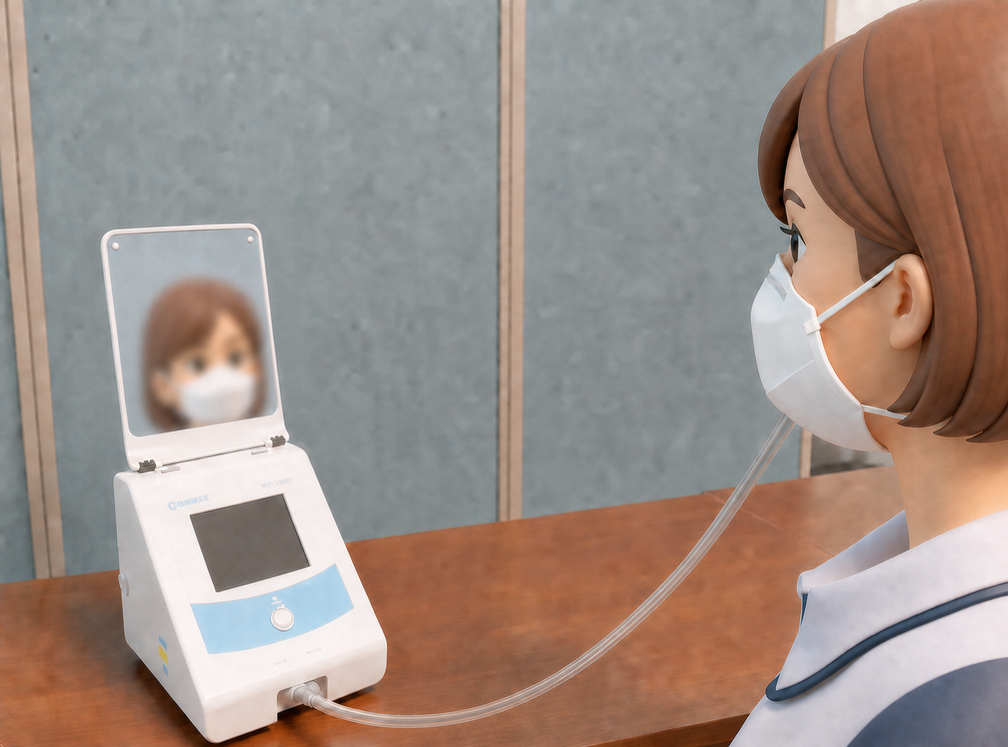 テストはマスクフィットテスト実施者養成研修を修了した担当者が実施いたします！